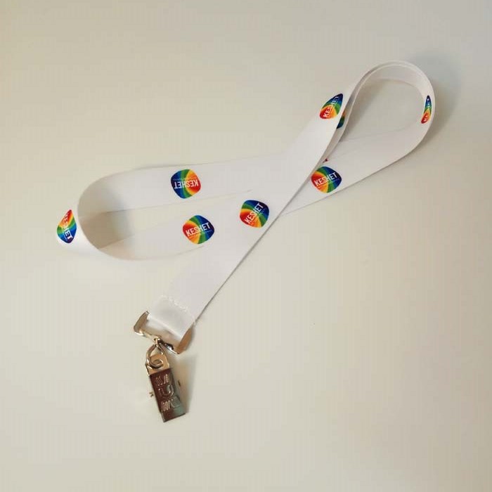 שרוך ממותג לבן + קליפס יחיד