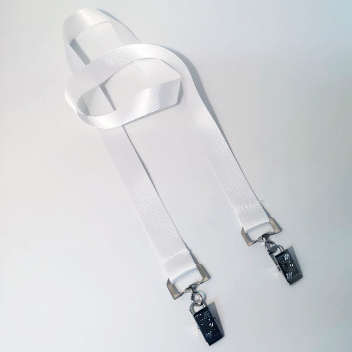 שרוכים לצוואר עם קליפס כפול - לבן