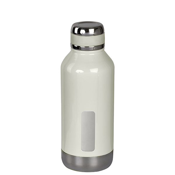 בקבוק ממותג תרמי נירוסטה- 500 מ"ל עם לוחית כרום במארז גליל מהודר מבית H2O-Pro – תמונה 4