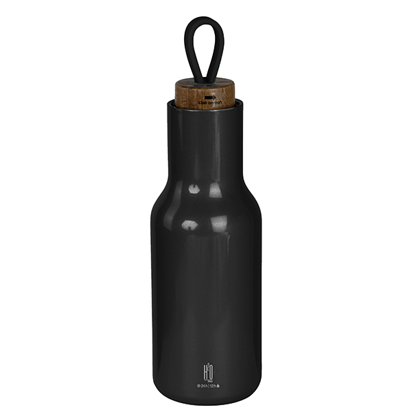 סימון על בקבוק תרמי- נירוסטה עם פקק עץ יוקרתי – תמונה 4