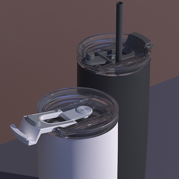 ספל תרמי ממותג מנירוסטה- 600 מ"ל עם קש ומכסה טריטן מבית ASOBU – תמונה 3