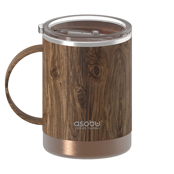 Ultimate ספל תרמי ממותג נירוסטה ציפוי קרמי פנימי- 360 מ"ל מכסה טרייטן עם ידית מבית ASOBU – תמונה 8