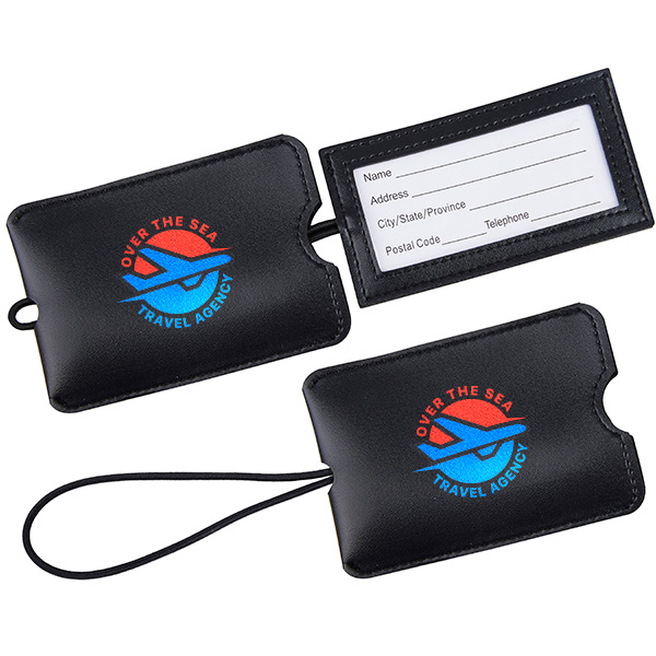 פרימיום תג מזוודה נשלף דמוי עור- ממותג