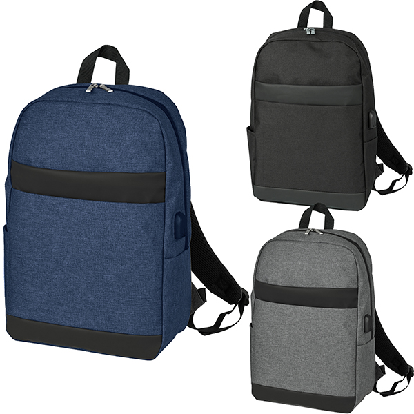 תיק גב ממותג למחשב נייד עד 15.6 אינץ' עם יציאת USB – תמונה 2