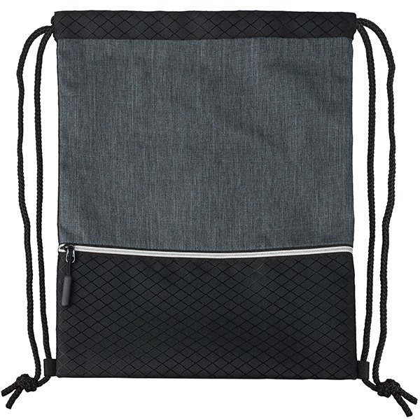 תיק גב שרוכים עם כיס קדמי - ממותג – תמונה 2