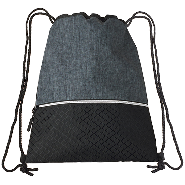 תיק גב שרוכים עם כיס קדמי - ממותג – תמונה 3