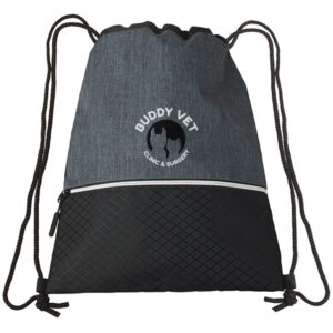 תיק גב שרוכים עם כיס קדמי - ממותג